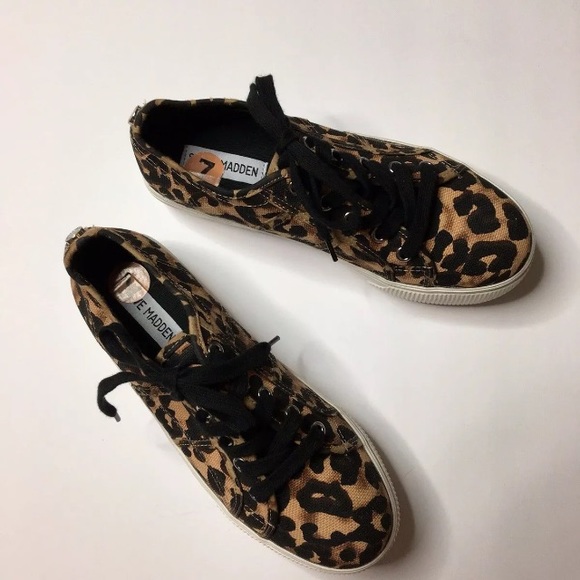 Steve Madden Emmi Platform Sneakers Shoe Leopard 7 - Picture 2 of 8